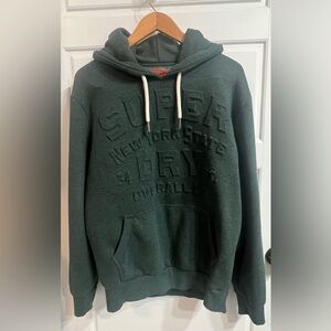 Superdry Men's Dark Green Embossed Hoodie excellent condition